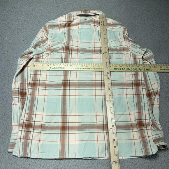 Duluth Trading Shirt Womens Small Green Brown Plaid Free Swingin Flannel Cotton - Picture 7 of 11